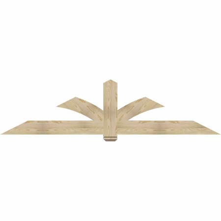 Ekena Millwork Redmond Rough Sawn Timber Gable Bracket, Douglas Fir, 96"W x 24"H x 4"D x 6"F, 6/12 Pitch GBW096X24X0406RED00RDF